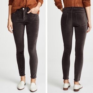 Frame Denim Le High Skinny in Velvet Charcoal Gray.